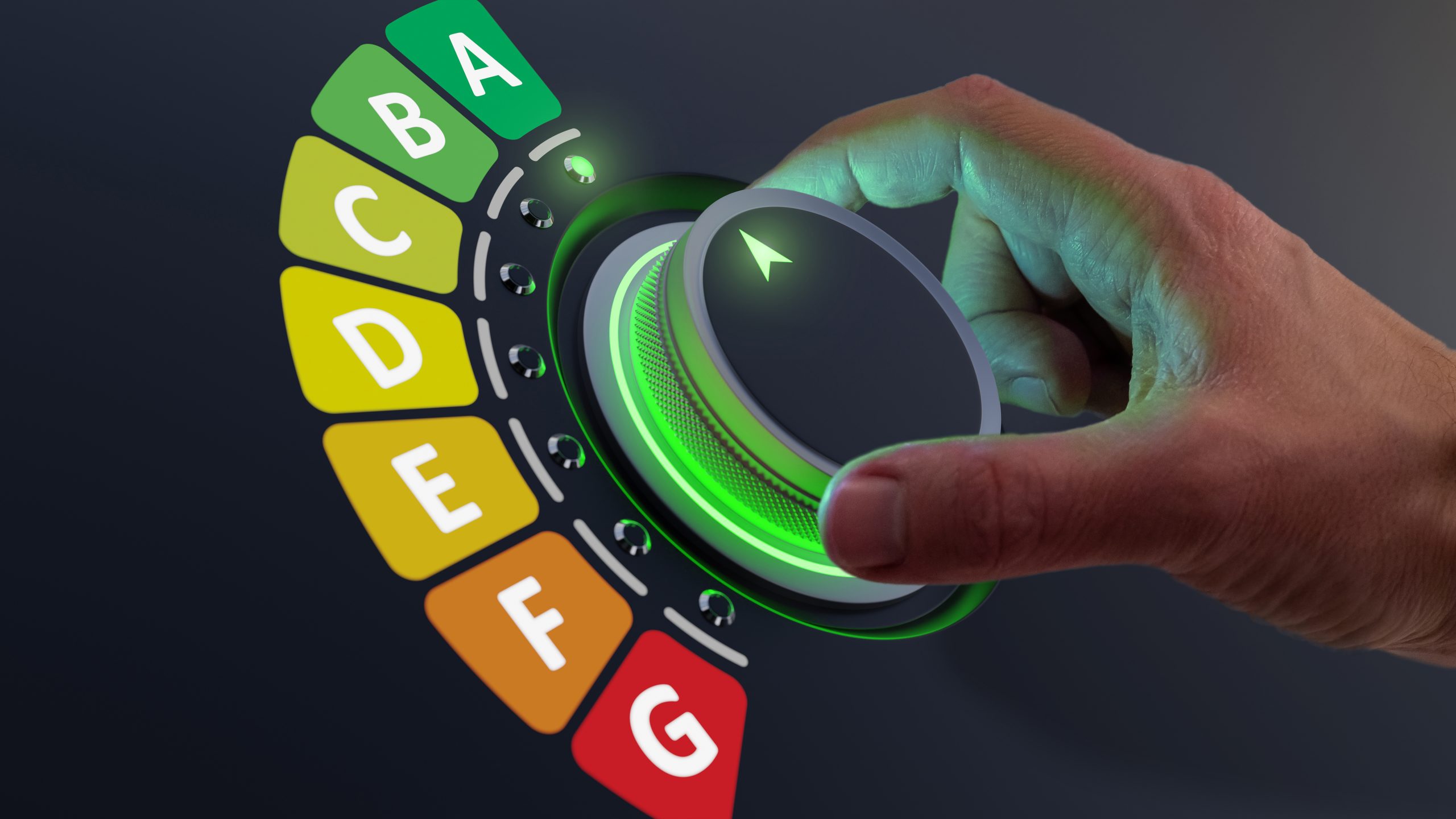 Energy efficiency rating labels promoting low consumption and ef